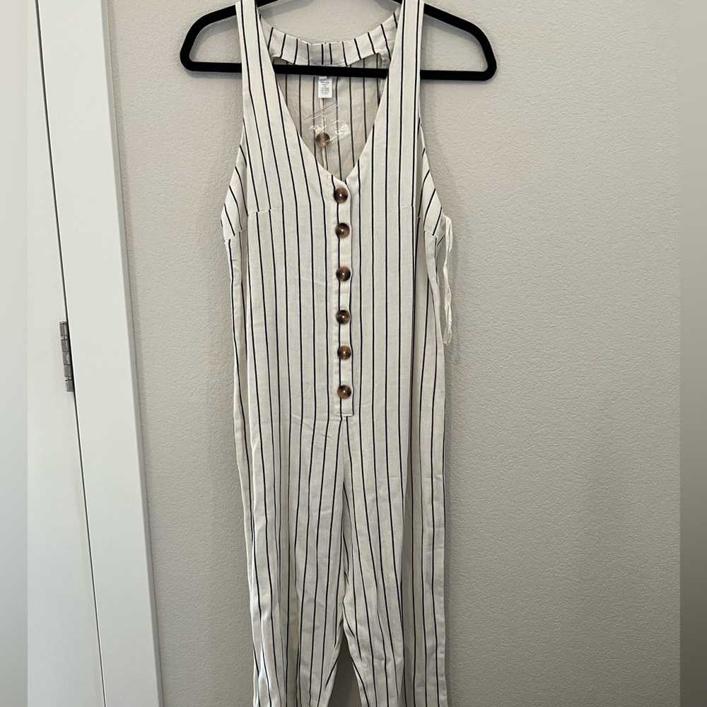 West of Melrose striped off white jump suit
